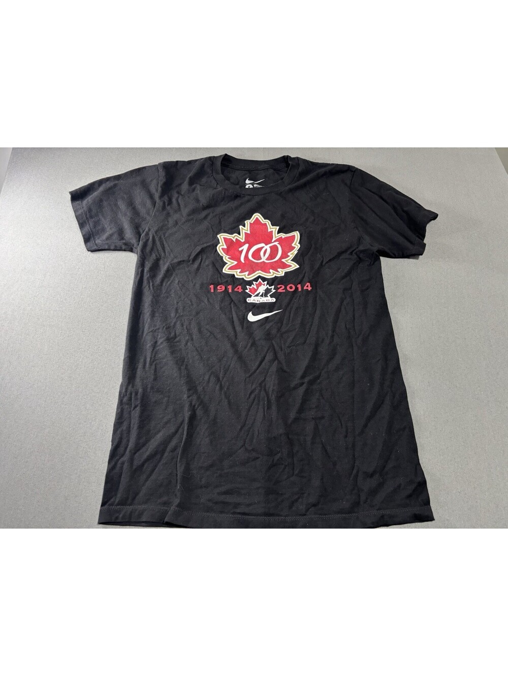 NIKE MENS TEAM CANADA 100 YEARS 1914-2014 SHIRT BlACK-SIZE SMALL-